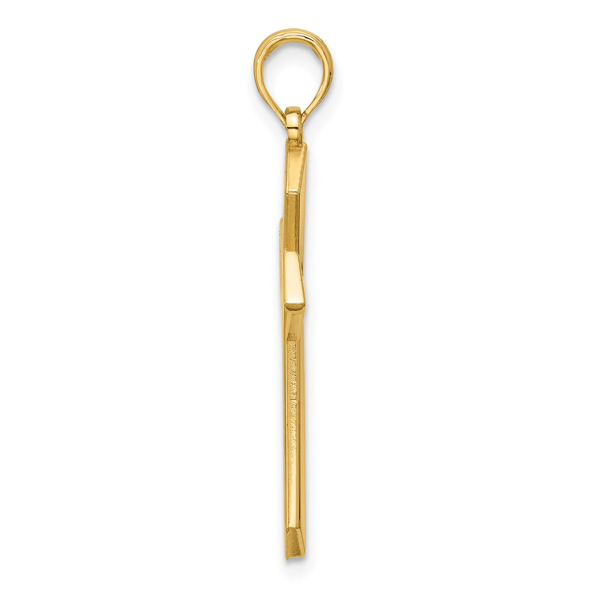 14K Polished Pointed Christian Cross Pendant-D5736