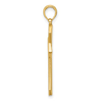 14K Polished Pointed Christian Cross Pendant-D5736