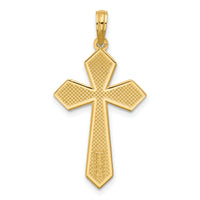 14K Polished Pointed Christian Cross Pendant-D5736