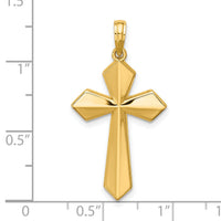 14K Polished Pointed Christian Cross Pendant-D5736