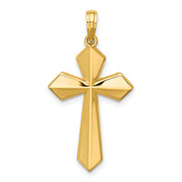 14K Polished Pointed Christian Cross Pendant-D5736