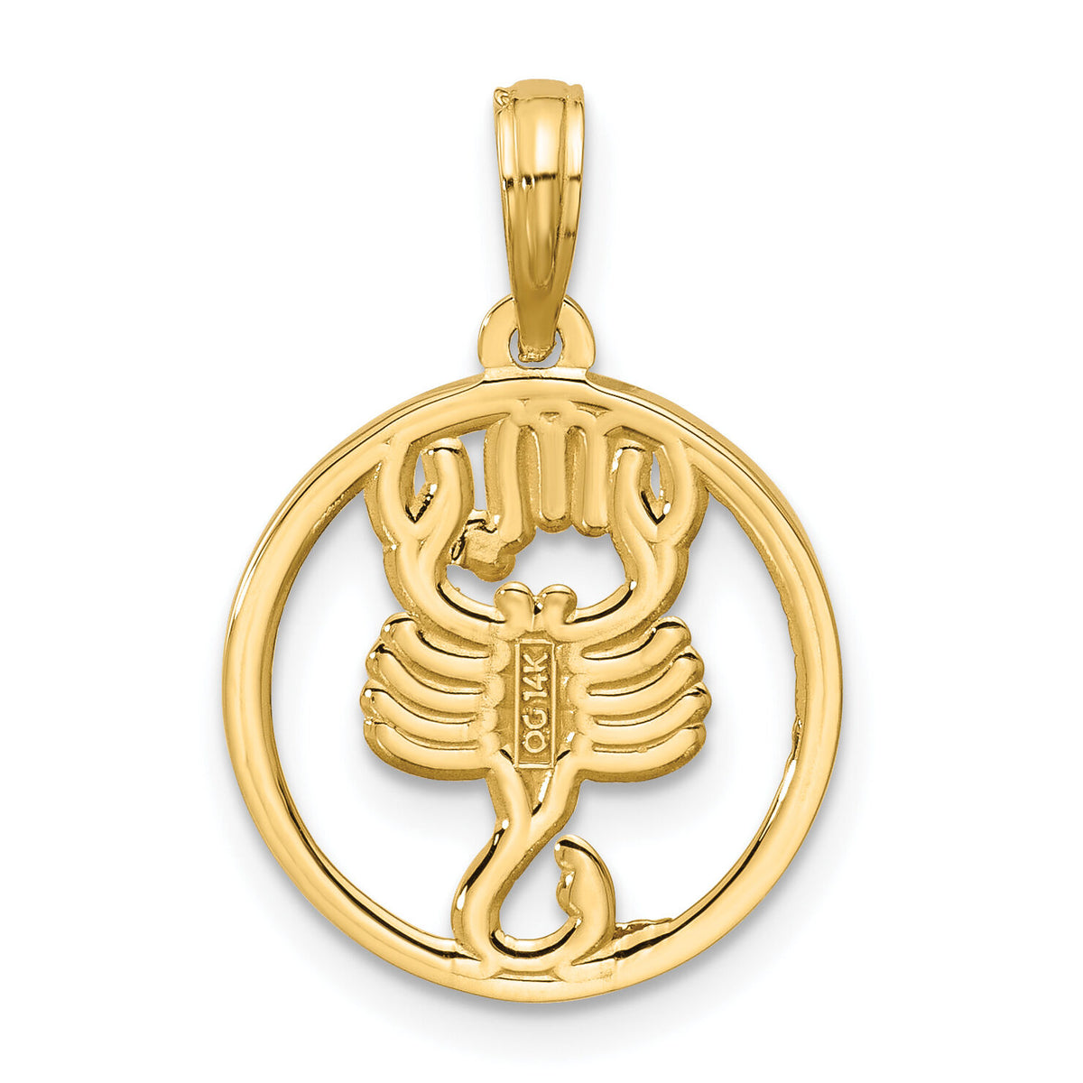 14K Polished Round Scorpio Pendant-D5738