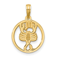 14K Polished Round Scorpio Pendant-D5738
