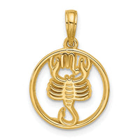 14K Polished Round Scorpio Pendant-D5738
