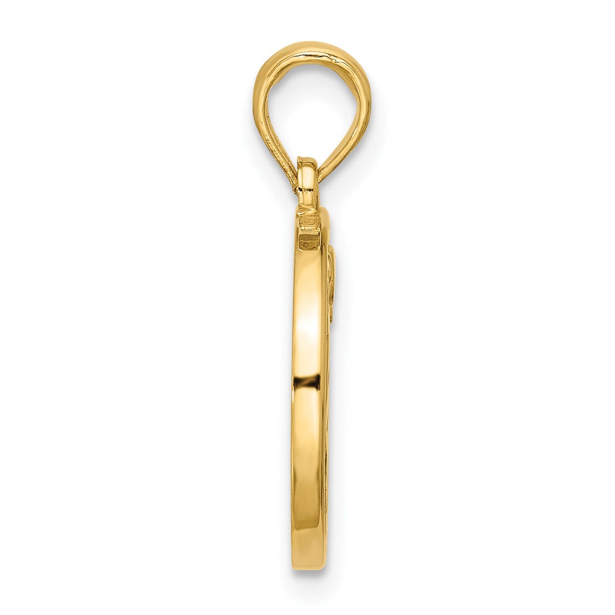 14K Polished Round Aries Pendant-D5740