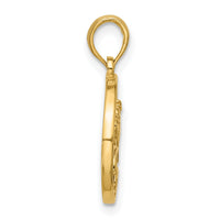 14K Polished Round Cancer Pendant-D5741