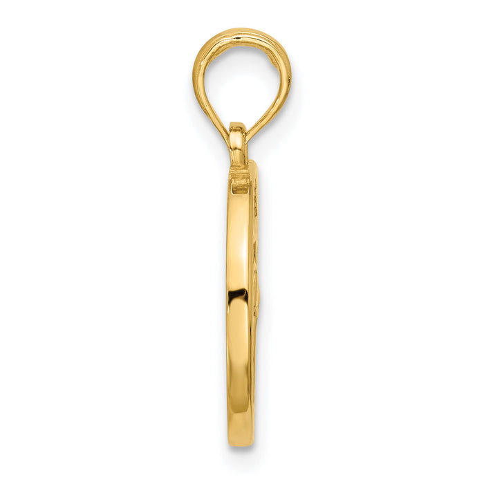 14K Polished Round Libra Pendant-D5742
