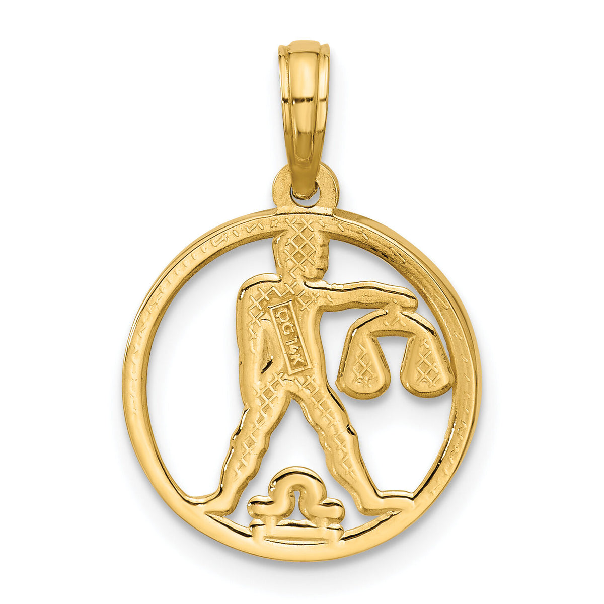 14K Polished Round Libra Pendant-D5742