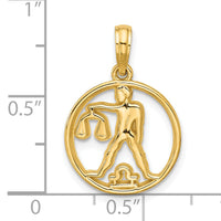 14K Polished Round Libra Pendant-D5742