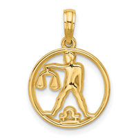 14K Polished Round Libra Pendant-D5742