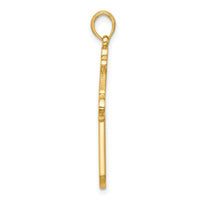 14K Polished Cross Pendant-D5744