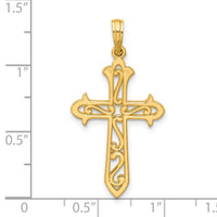 14K Polished Cross Pendant-D5744