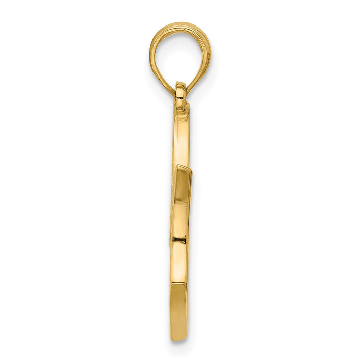 14K Polished Mom And Heart Pendant-D5747