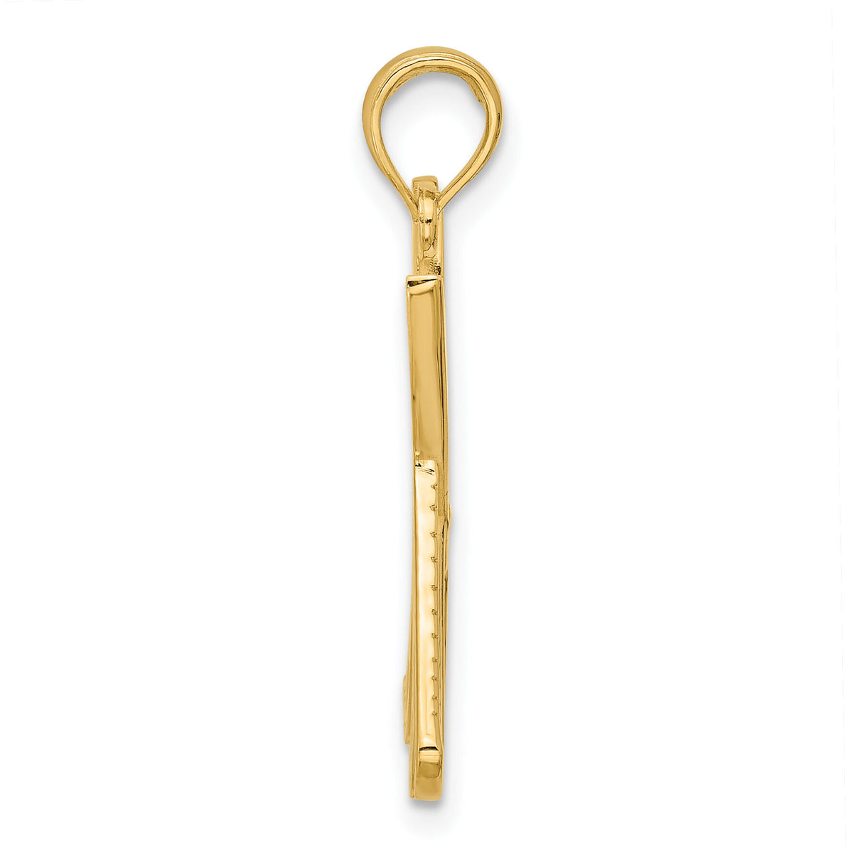 14K Polished Textured Scissor and Comb Pendant-D5748