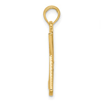 14K Polished Textured Scissor and Comb Pendant-D5748