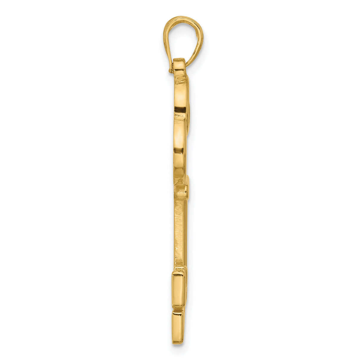 14K Polished Fancy Key Pendant-D5749
