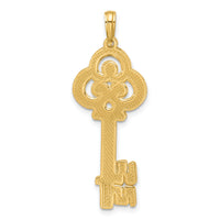 14K Polished Fancy Key Pendant-D5749