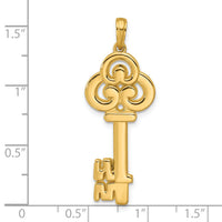 14K Polished Fancy Key Pendant-D5749