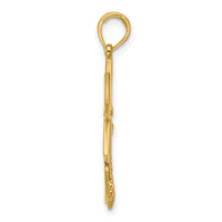 14K Polished Compass And Anchor with Rope Pendant-D5750