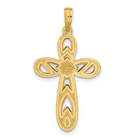 14K Polished Rounded Cross Pendant-D5752