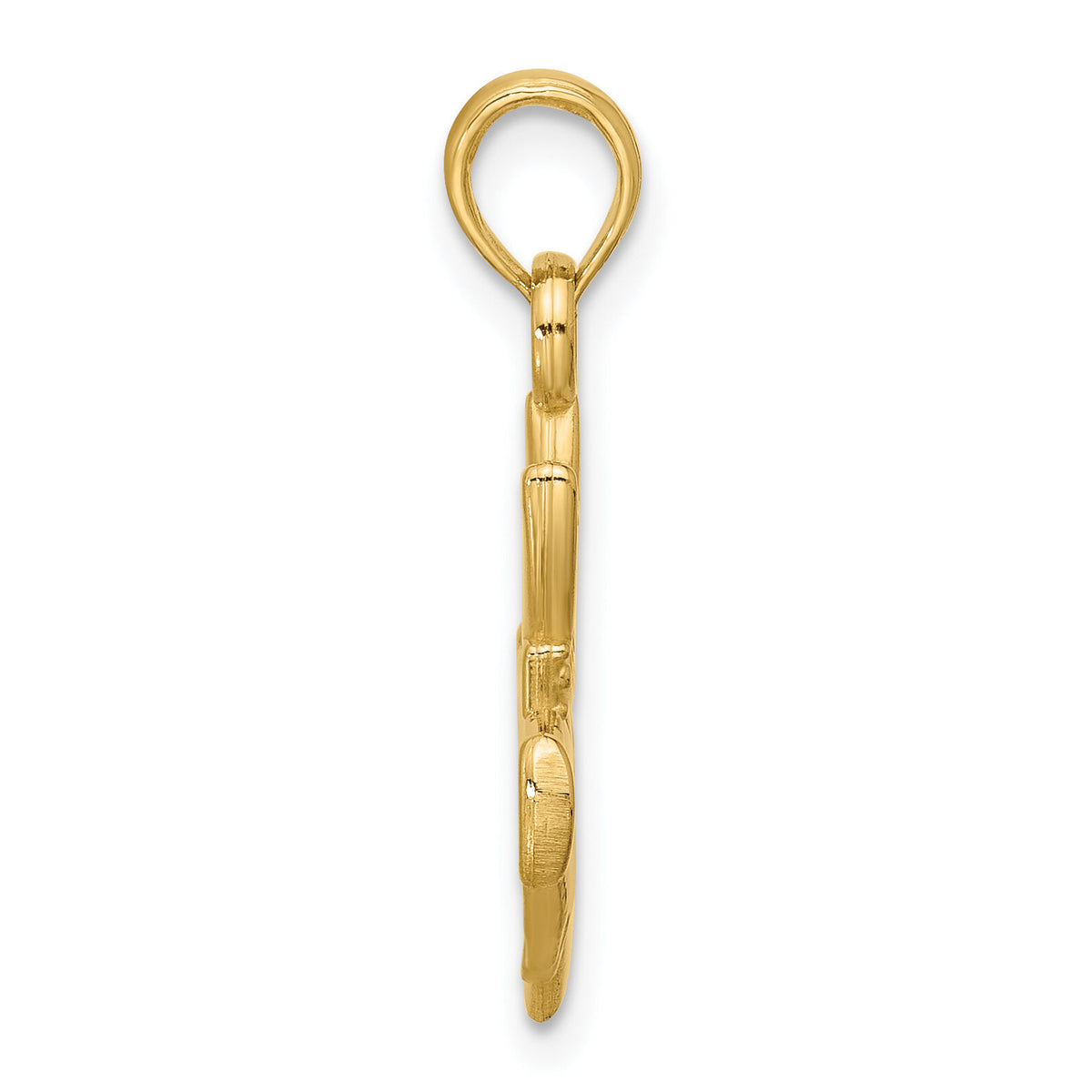 14K Polished Heart Crown Pendant-D5753