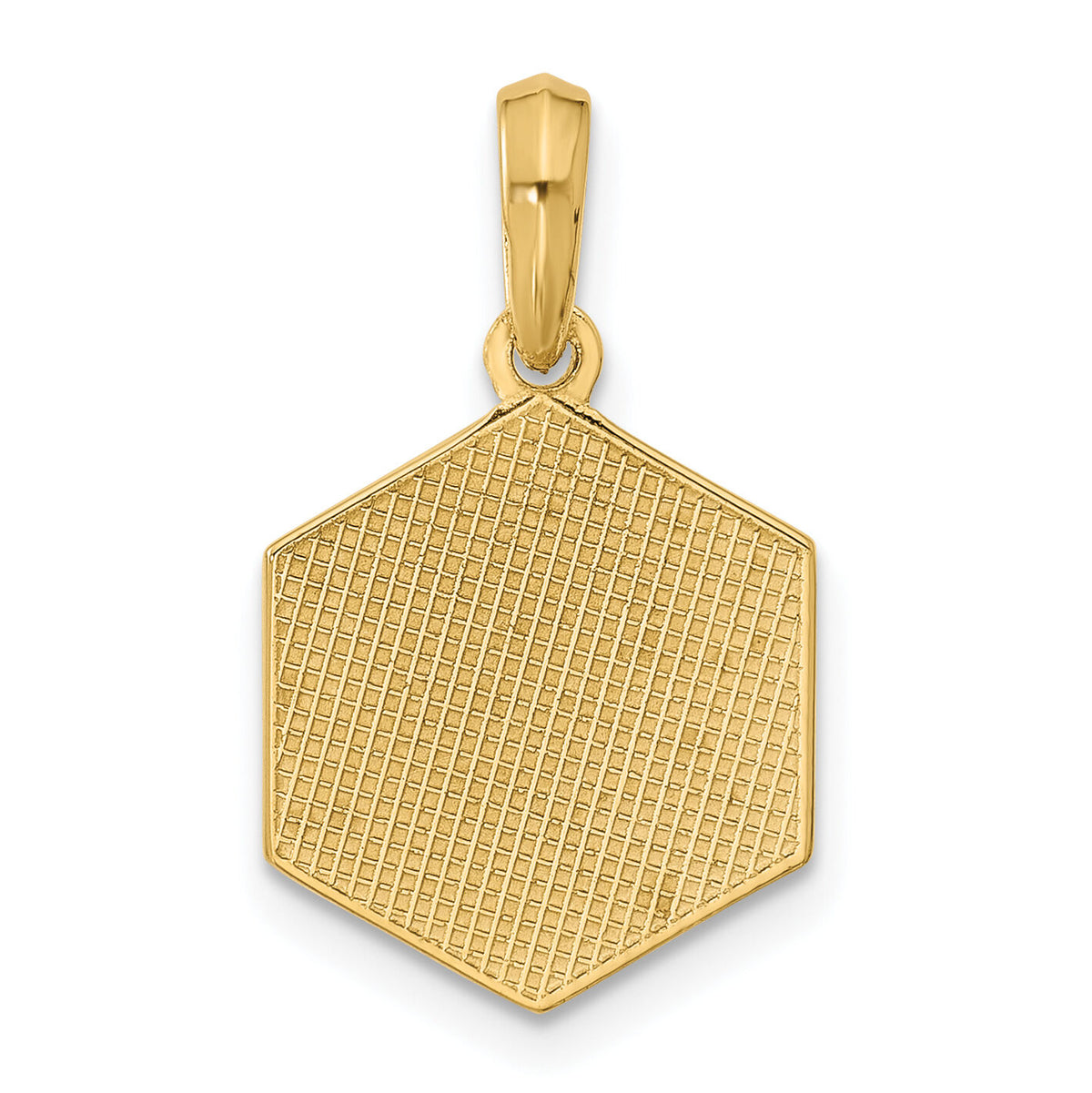 14K Polished D20 Twenty-sided Dice Pendant-D5754