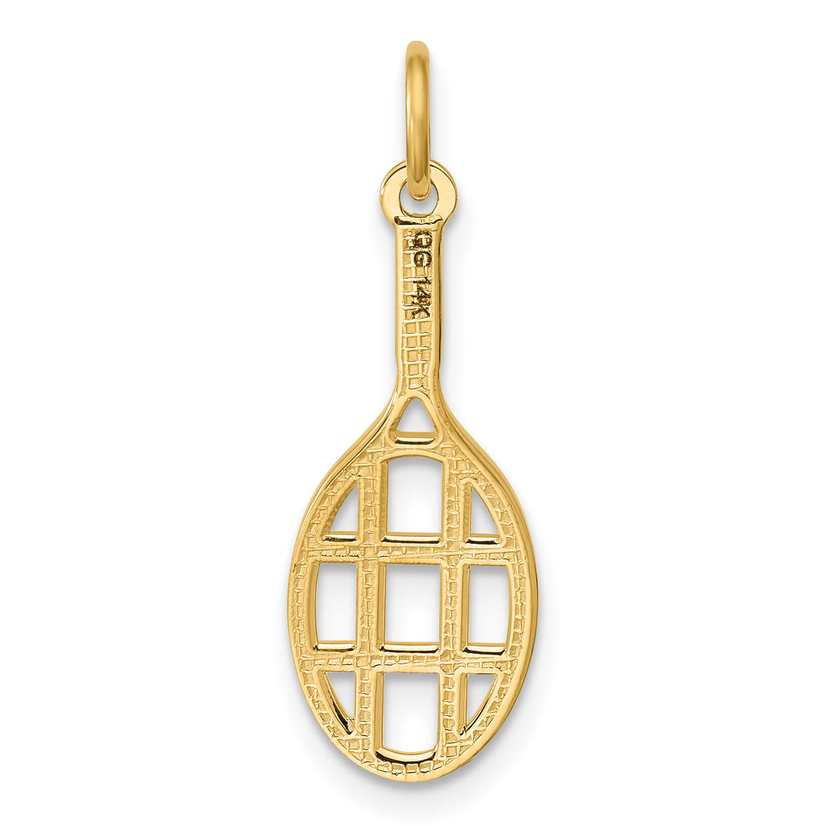 14K Polished Tennis Racket Pendant-D5755