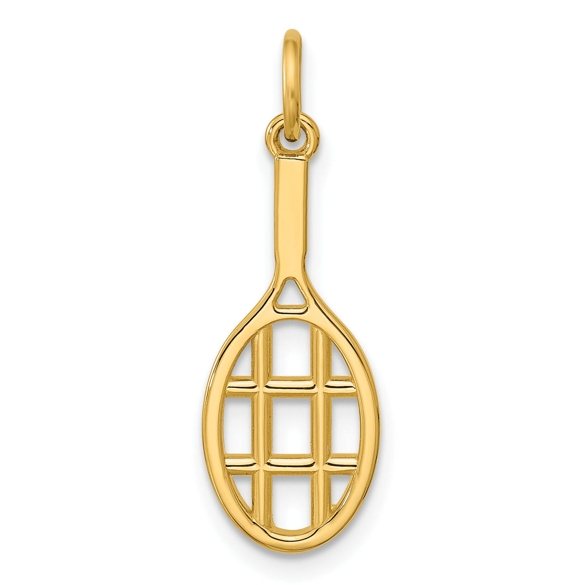 14K Polished Tennis Racket Pendant-D5755