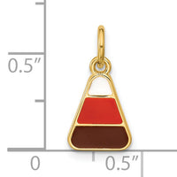 14K Polished Enameled Candy Corn Pendant-D5756