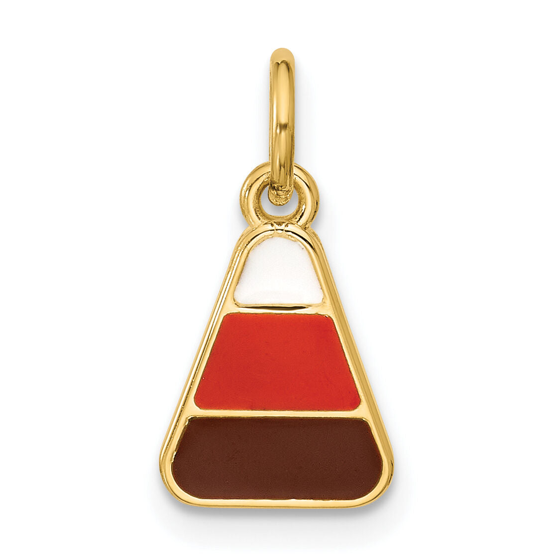 14K Polished Enameled Candy Corn Pendant-D5756
