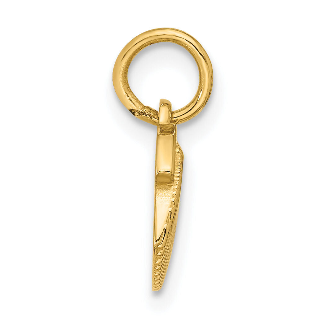 14K Polished Textured Seashell Pendant-D5758