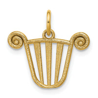 14K Polished Lyre Pendant-D5764