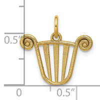 14K Polished Lyre Pendant-D5764
