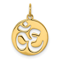 14K Polished Om Hinduism Symbol Pendant-D5767