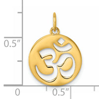 14K Polished Om Hinduism Symbol Pendant-D5767