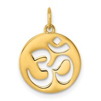14K Polished Om Hinduism Symbol Pendant-D5767