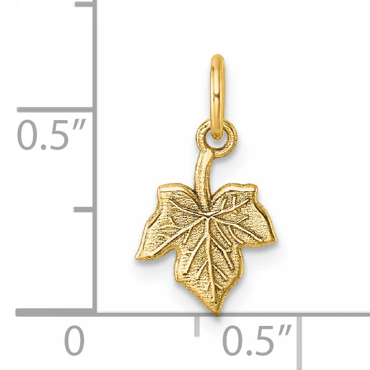 14K Polished Leaf Pendant-D5768