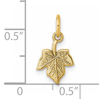 14K Polished Leaf Pendant-D5768