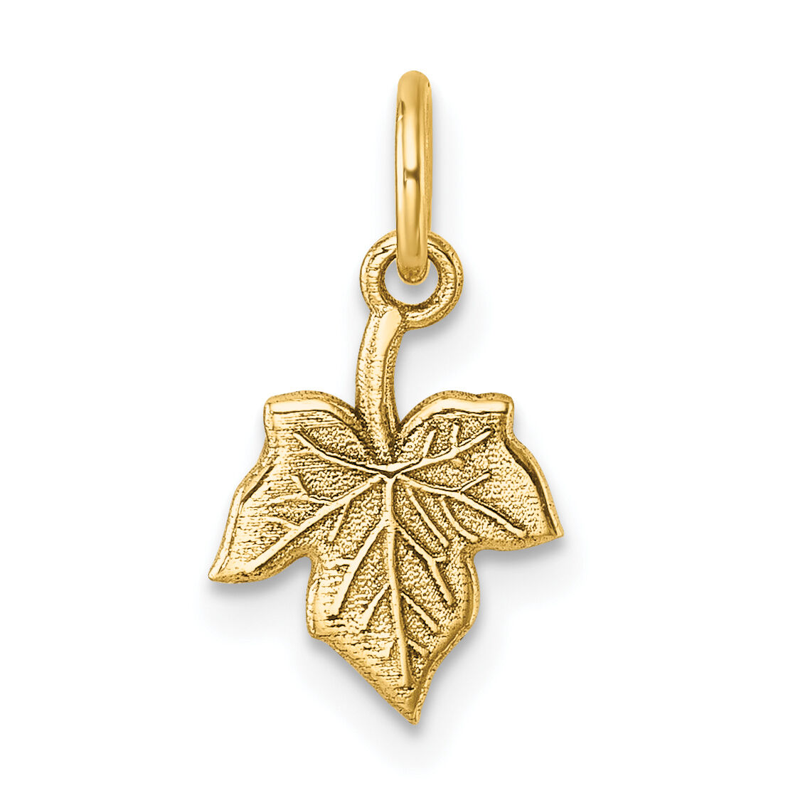 14K Polished Leaf Pendant-D5768