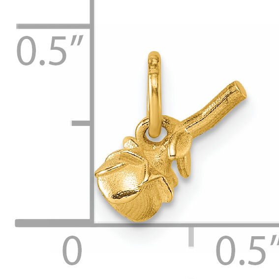 14K Polished Rose Flower Pendant-D5772