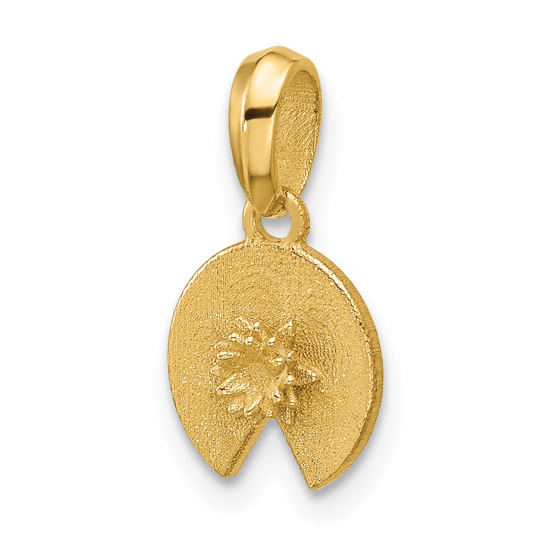 14K Polished Lily Pad Pendant-D5773