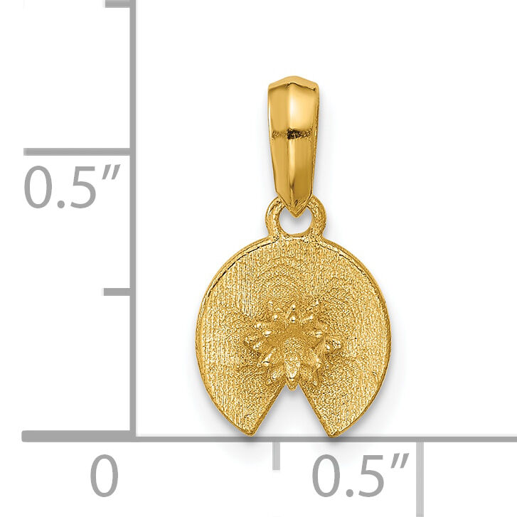 14K Polished Lily Pad Pendant-D5773