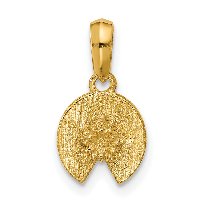 14K Polished Lily Pad Pendant-D5773