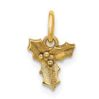 14K Polished Holly Pendant-D5777
