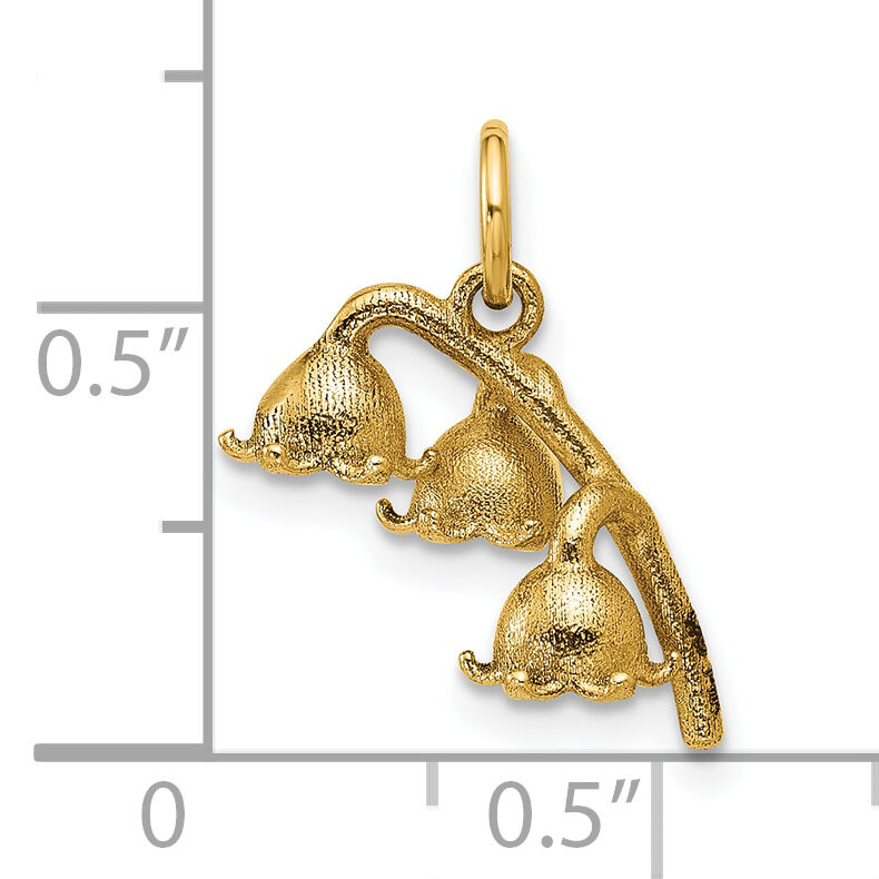 14K Polished Lily of the Valley Pendant-D5786