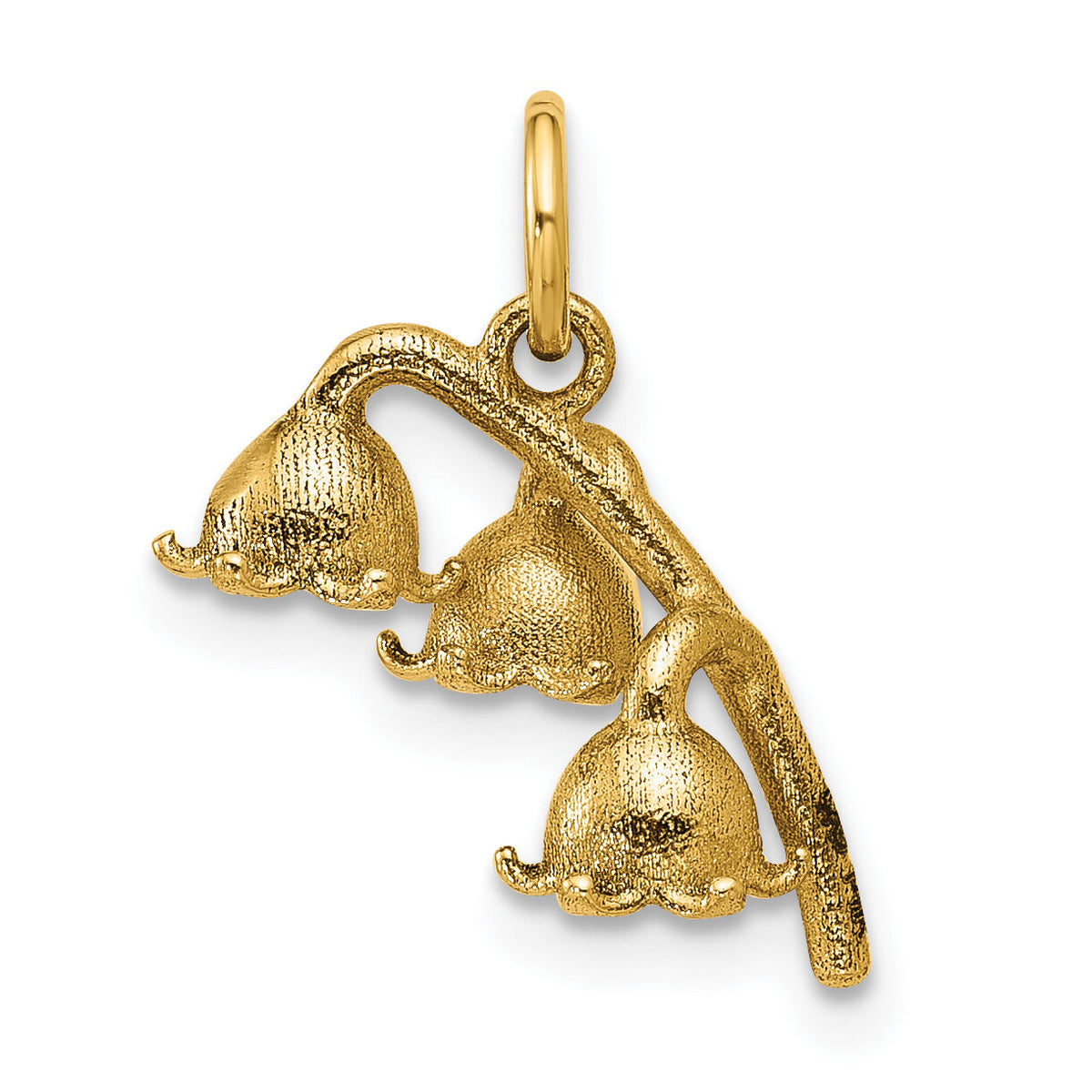 14K Polished Lily of the Valley Pendant-D5786