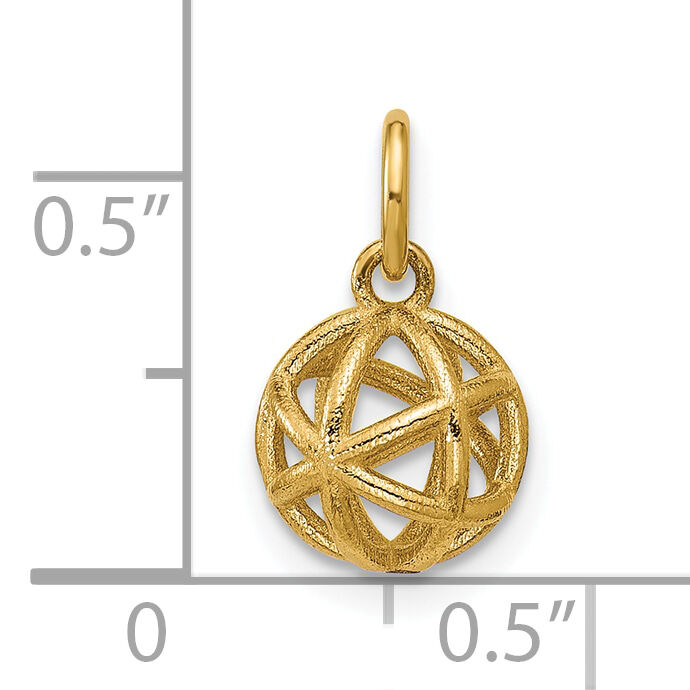 14K Polished Sphere Shape Pendant-D5791