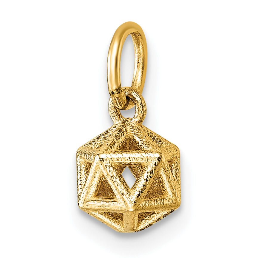 14K Polished Podium Pendant-D5792