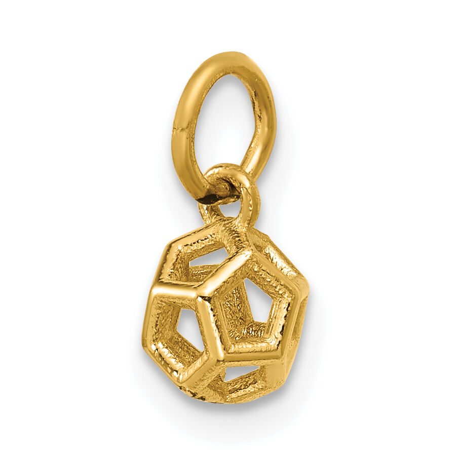 14K Polished Icosahedron Shape Pendant-D5797