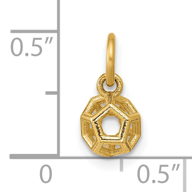 14K Polished Icosahedron Shape Pendant-D5797